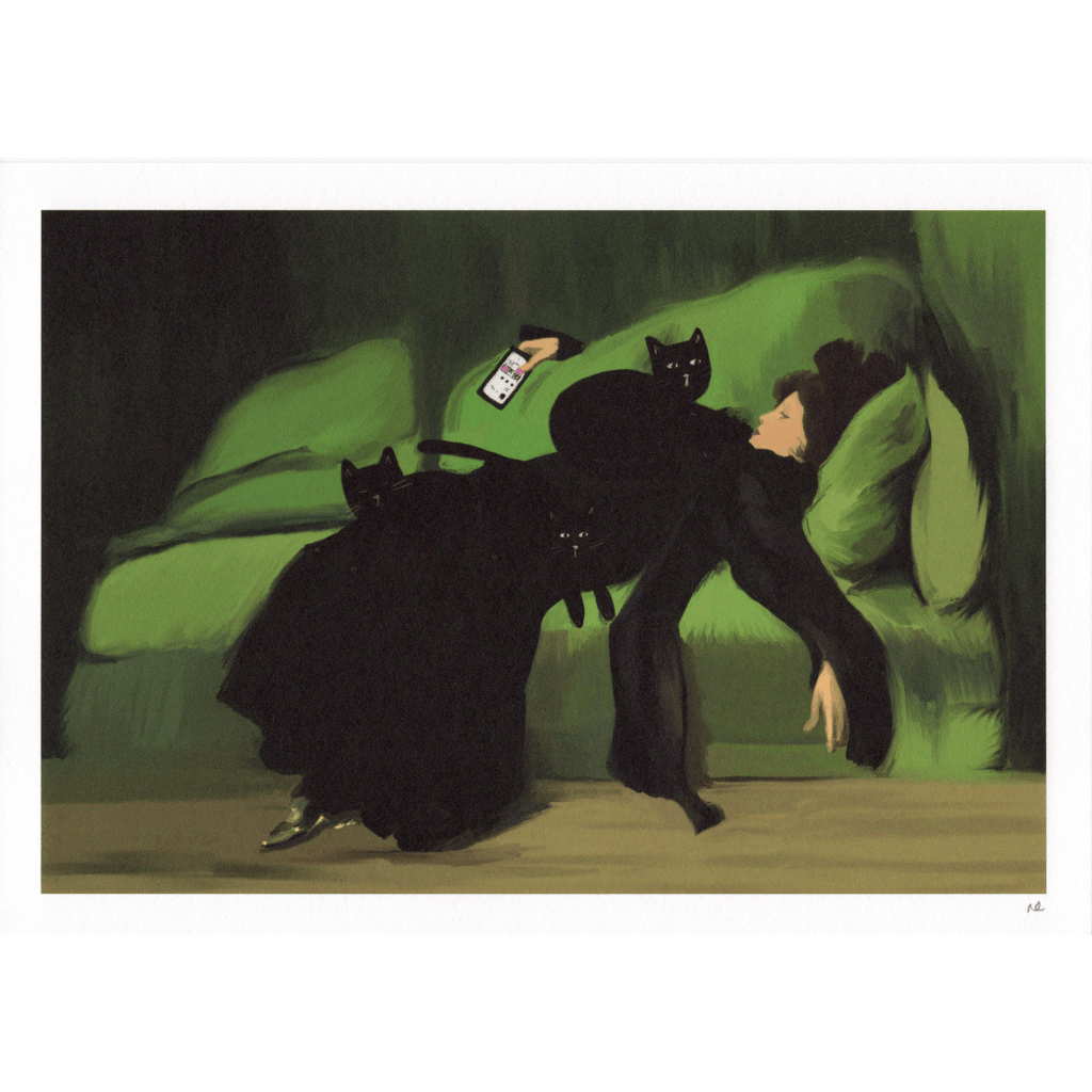 Kunstdruck Cat Lady Lockdown, A4-Print