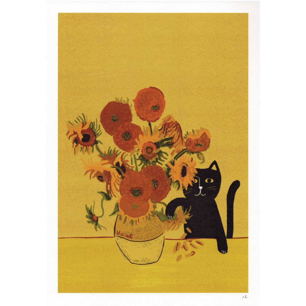 Kunstdruck Elf Sonnenblumen in einer Vase (Vincat van Gogh), A4-