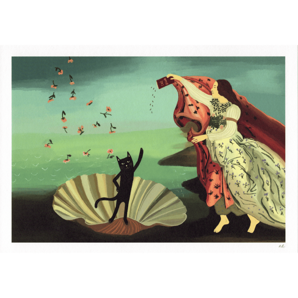 Kunstdruck The Birth of Venus the Cat, A4-Print