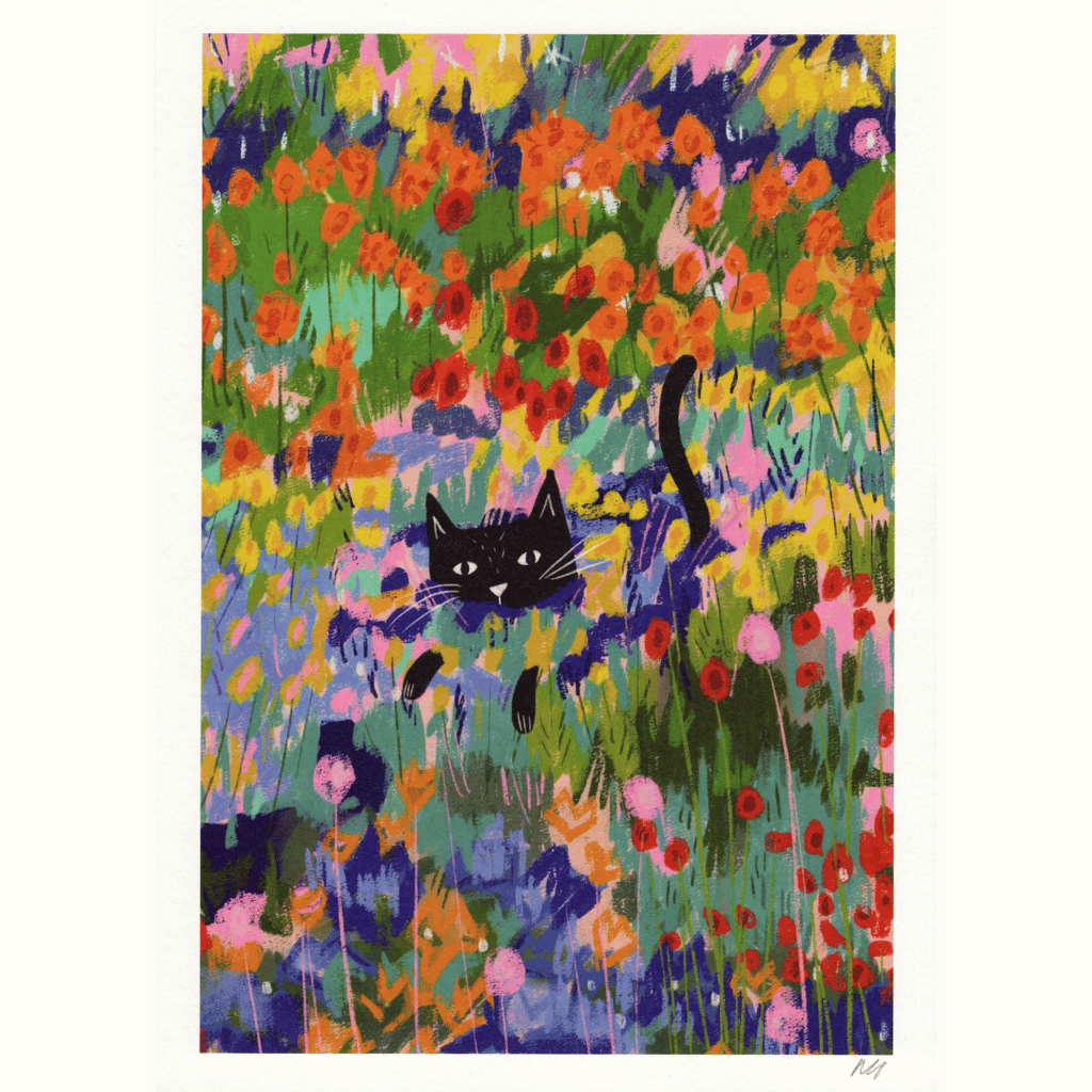 Kunstdruck "The Cat in the Garden At Arles" (Vincent van Gogh), A4-Print