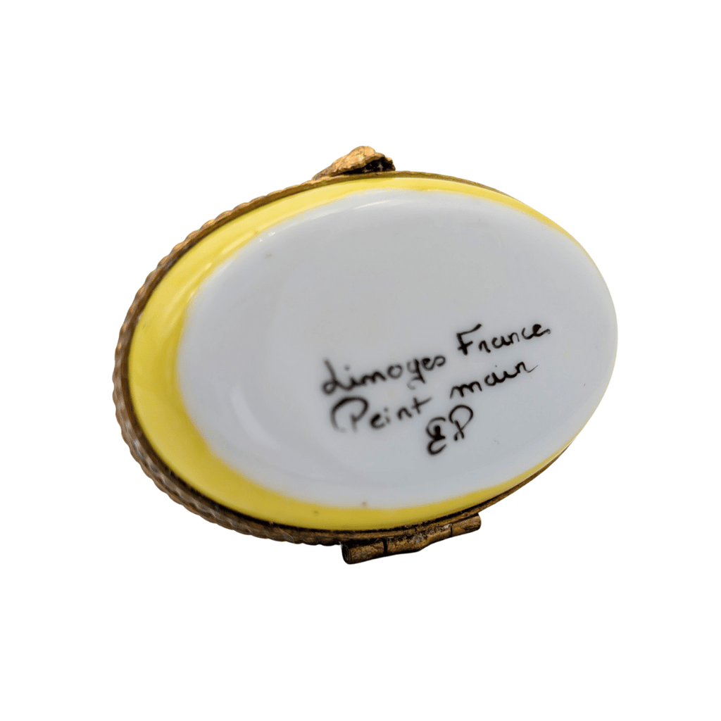 Limoges Porzellan-Pillendose mit Katze, Frankreich