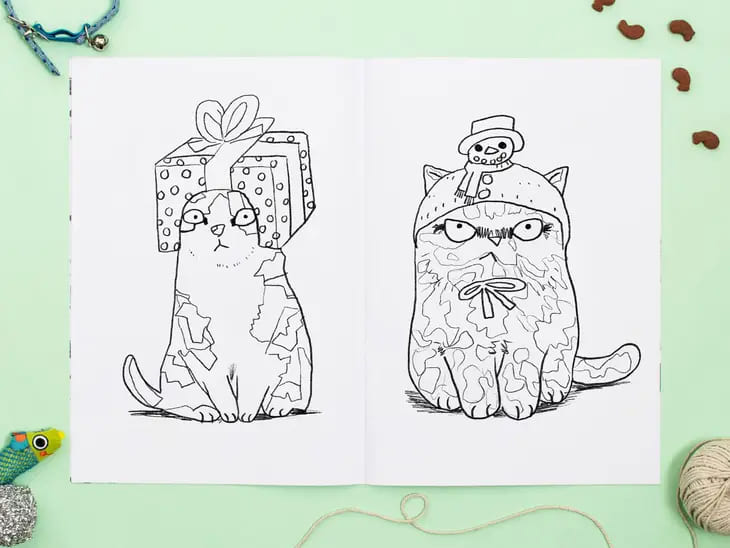 Illustrierte Katzen mit Hüten