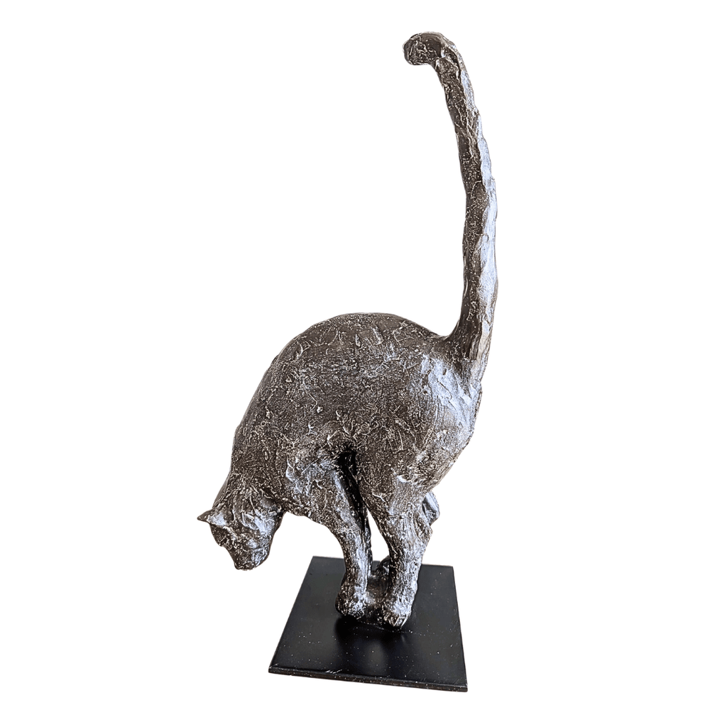 Massive Katzen-Skulptur aus Bronze, 65 cm