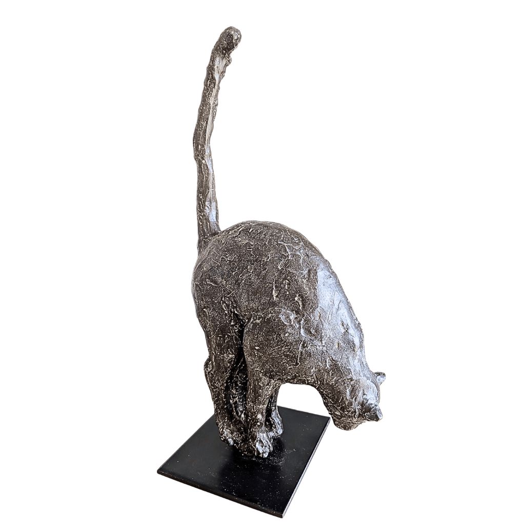 Massive Katzen-Skulptur aus Bronze, 65 cm