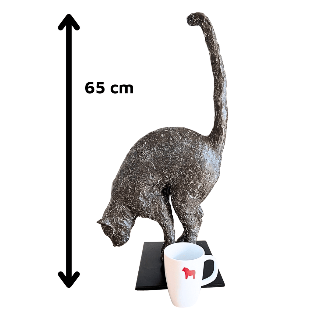 Massive Katzen-Skulptur aus Bronze, 65 cm