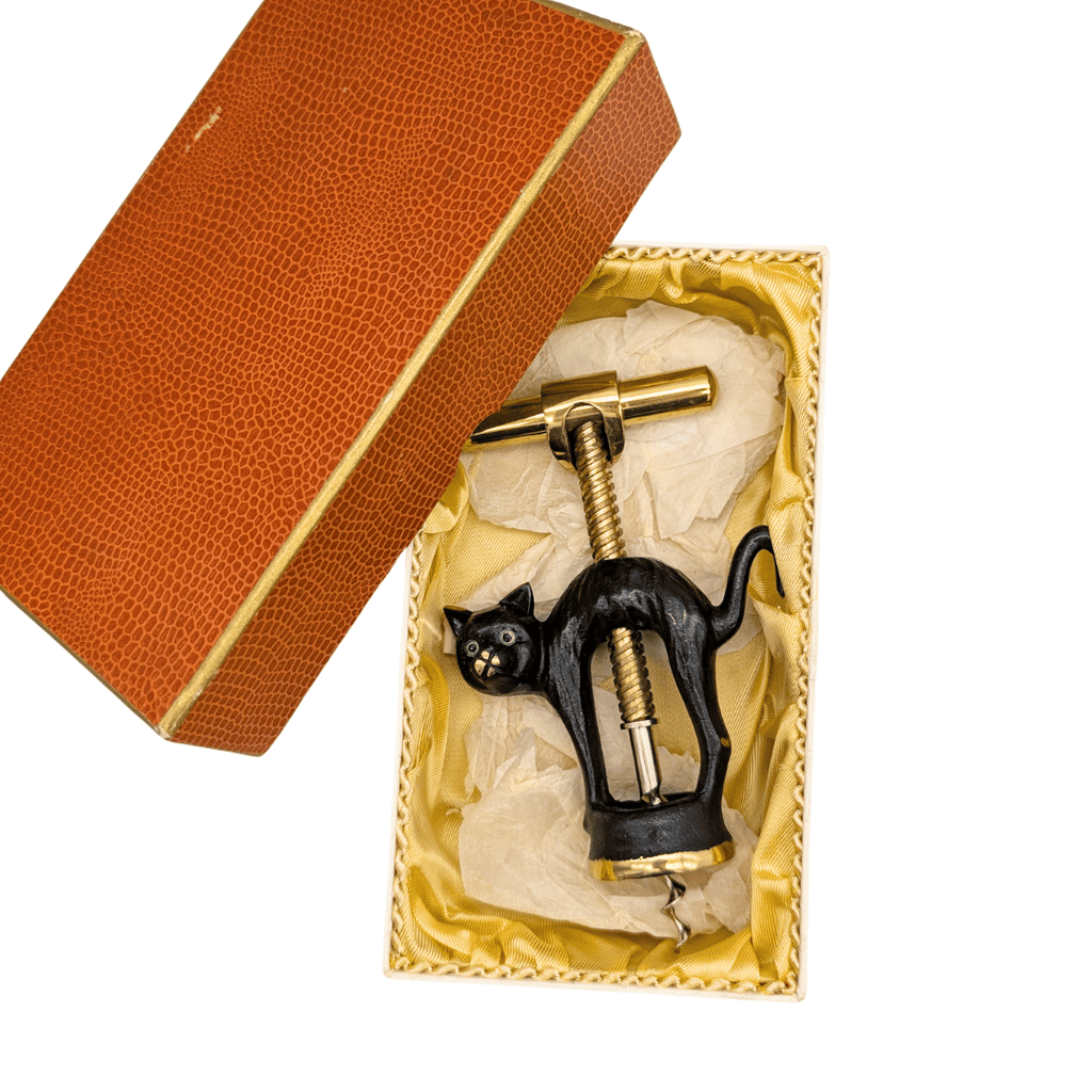 Messing-Korkenzieher Katze mit Originalbox von Walter Bosse