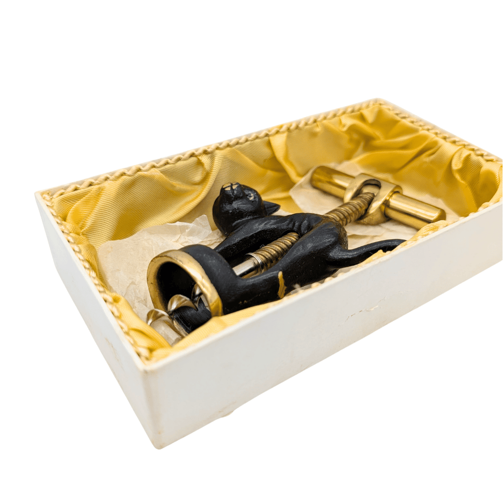 Messing-Korkenzieher Katze mit Originalbox von Walter Bosse
