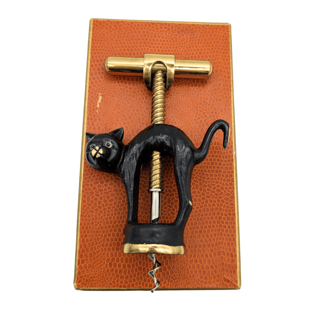 Messing-Korkenzieher Katze mit Originalbox von Walter Bosse
