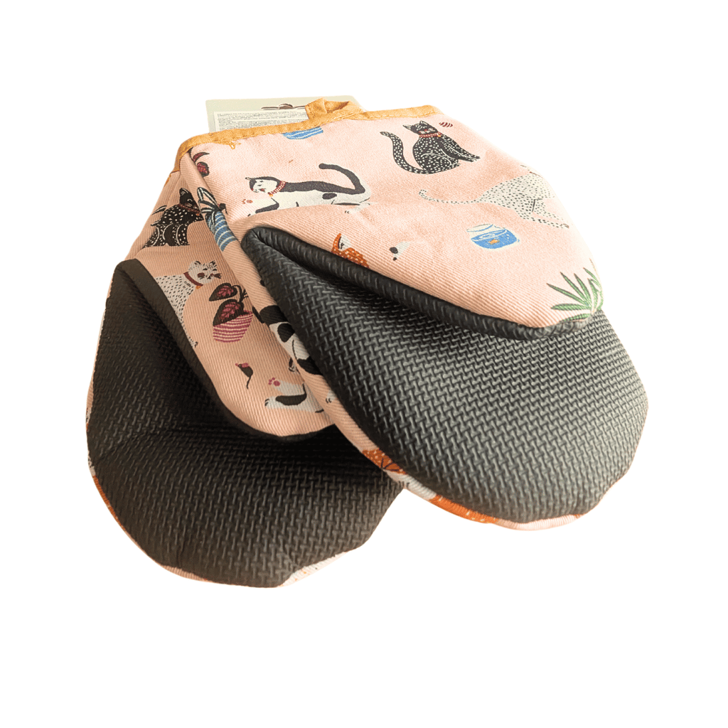 Mini-Topfhandschuhe mit Katzenmotiven