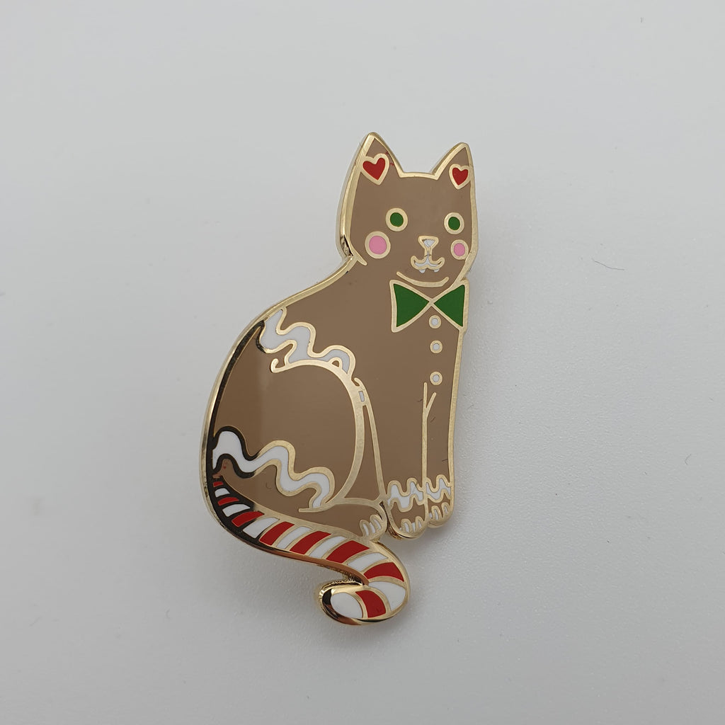 Pin in Form einer Katze als Lebkuchen