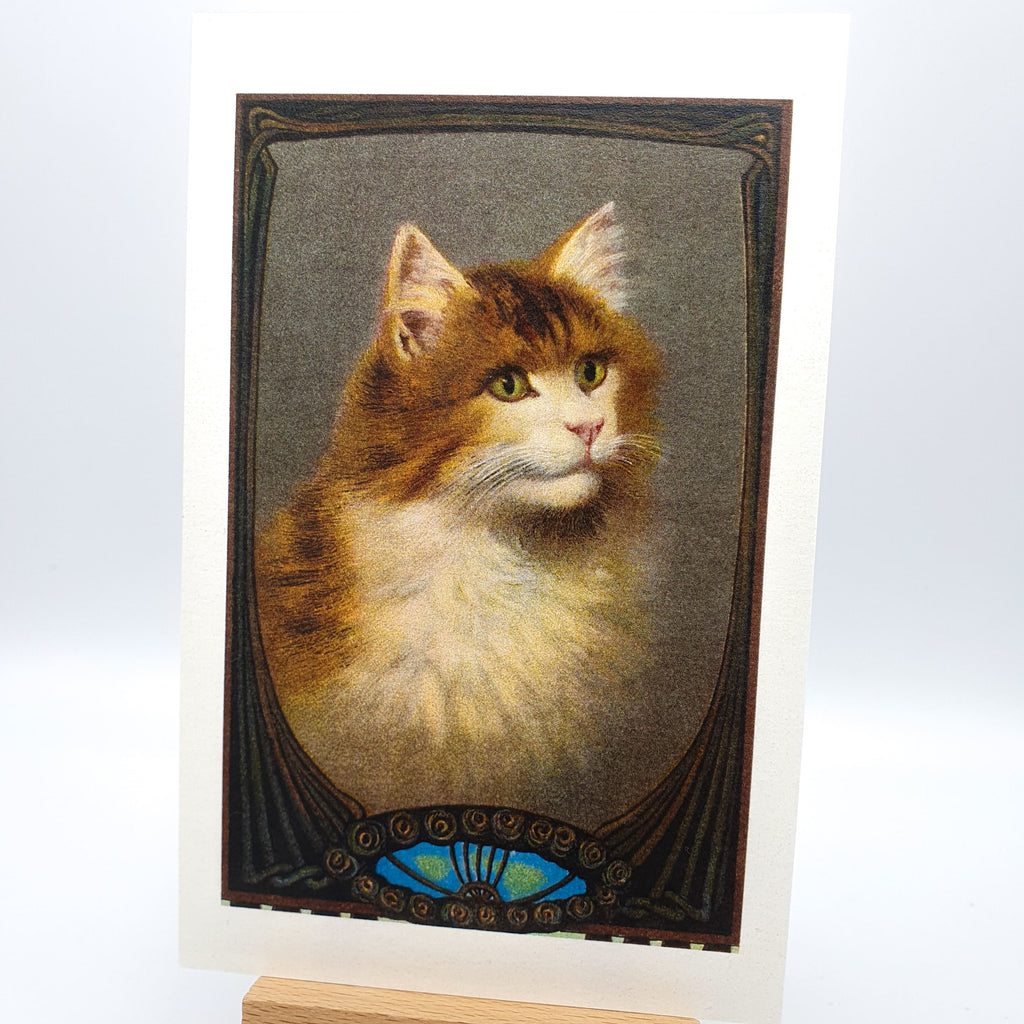 Retro-Postkarte "Fluffy Cat"