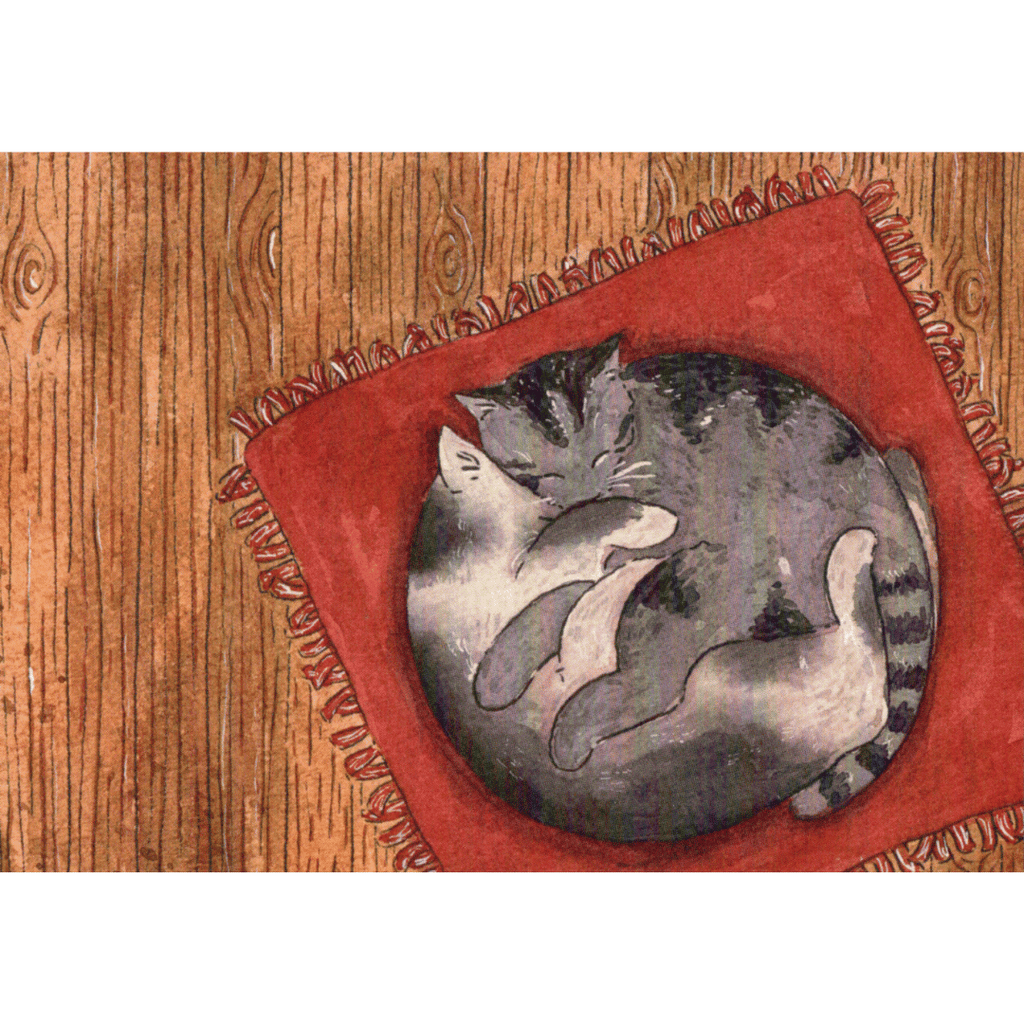Postkarte Kuschelnde Katzen