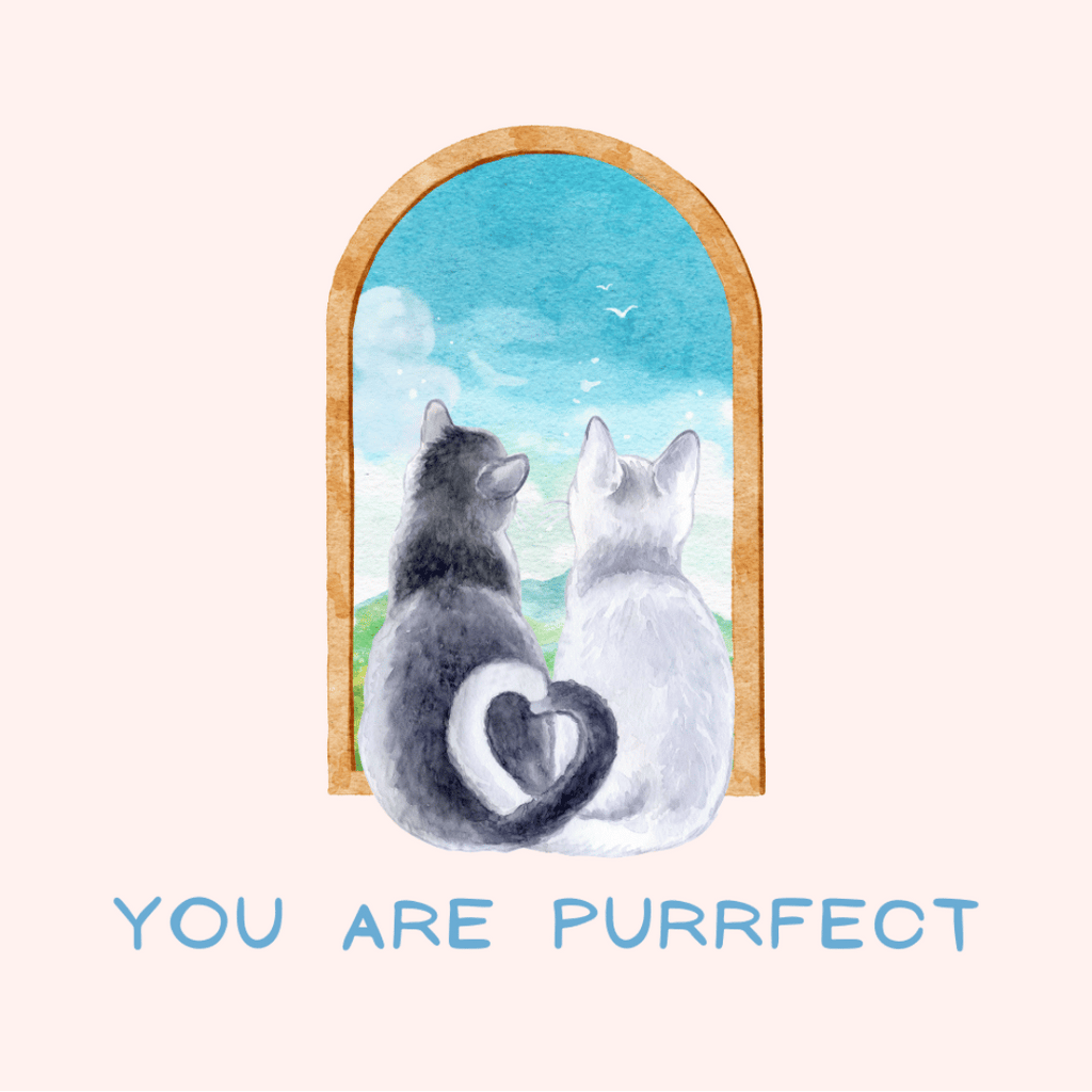 Postkarte "You Are Purrfect" mit Katzen