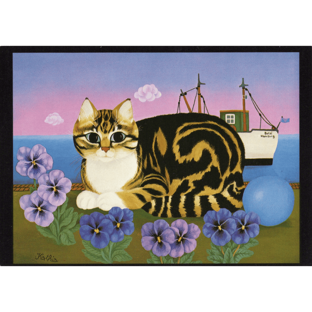Postkarte mit Katzenmotiv von Kathia Berger