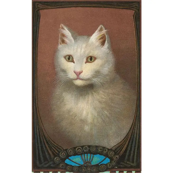 Retro-Postkarte "White Cat"