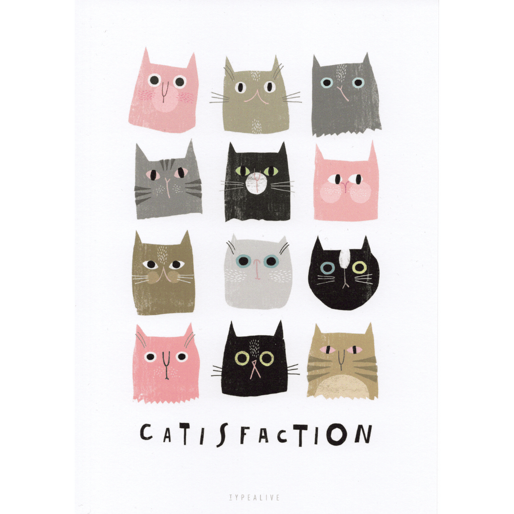 Postkarte mit Katzenmotiv Catisfaction