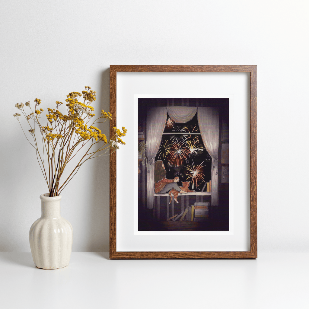 Print "Silvester mit Katze"