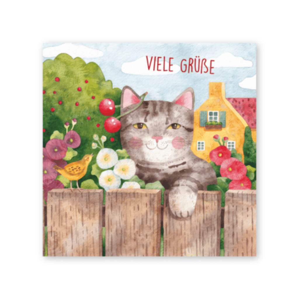 Katzen-Grußkarte "Viele Grüße"