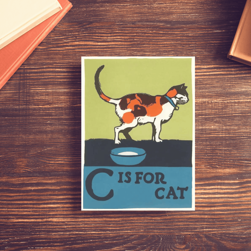 Retro-Postkarte "C is for Cat"