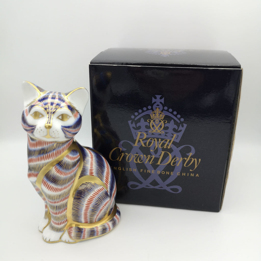 Royal Crown Derby Imari-Katze, England, mit Box
