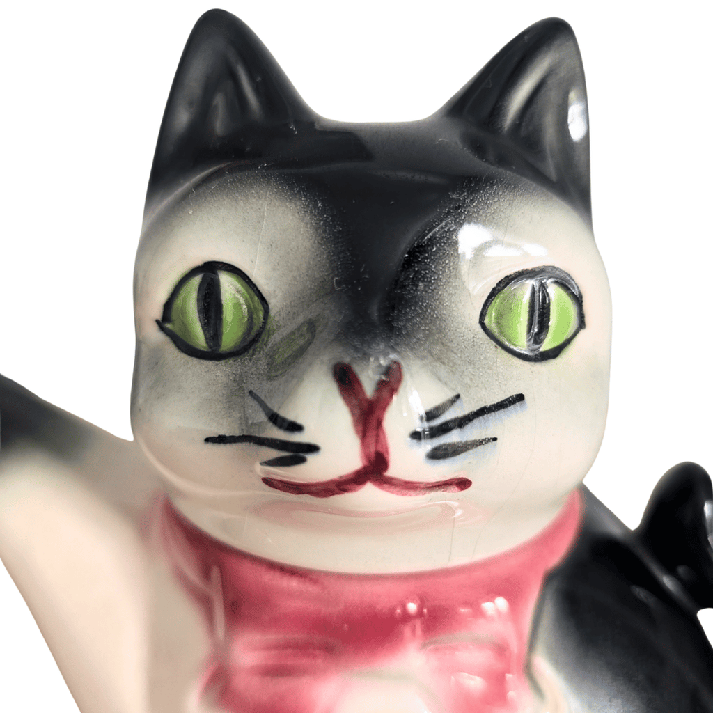 Schwarze Cortendorf Katzenkanne aus Porzellan