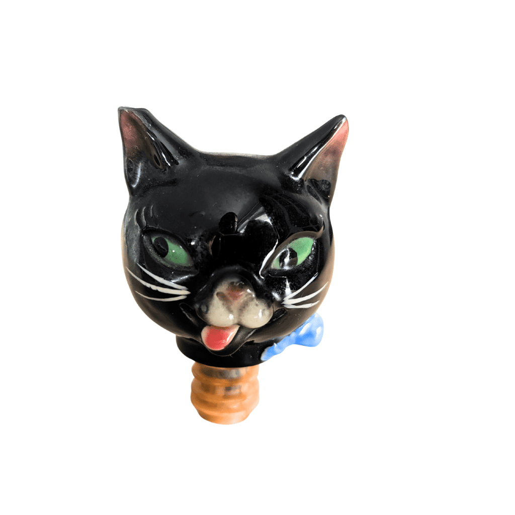 Seltener Vintage Katzen-Zierkorken aus Keramik