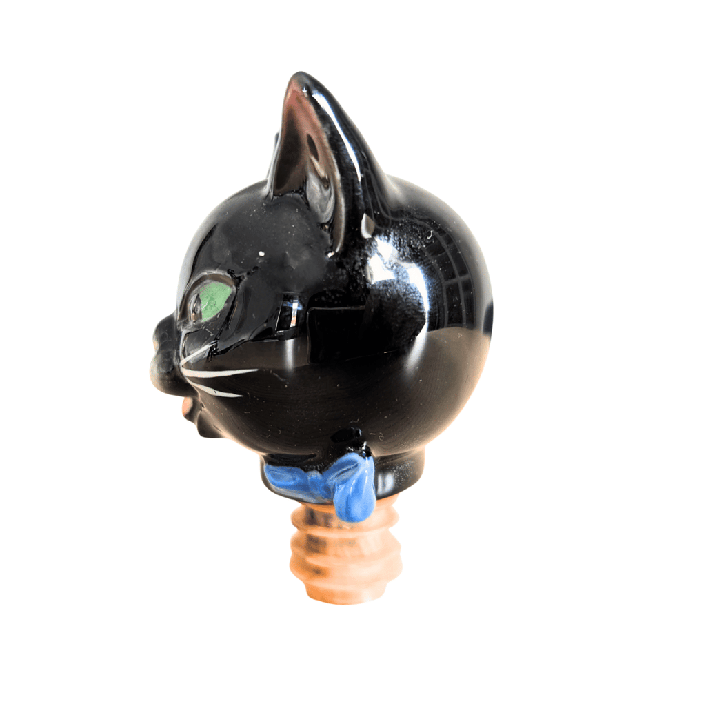 Seltener Vintage Katzen-Zierkorken aus Keramik