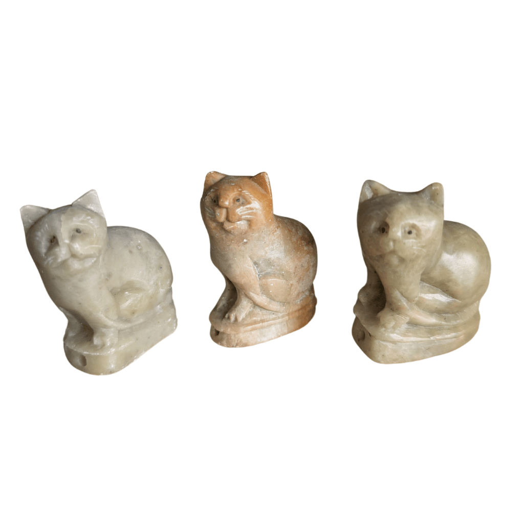 Speckstein-Pfeife in Katzenform, 3 Varianten