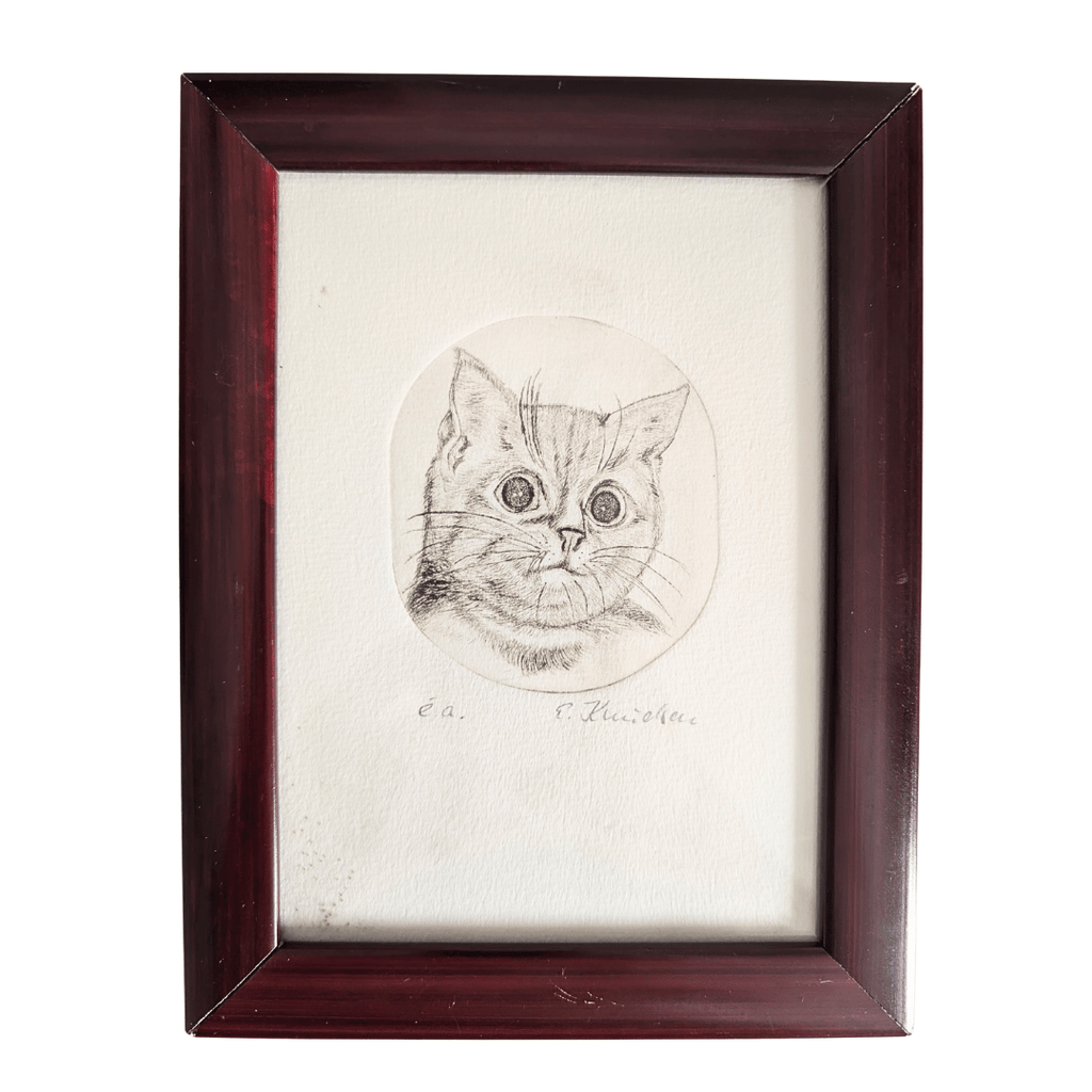 Süße Katzenportrait-Radierung