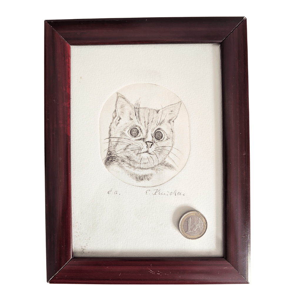 Süße Katzenportrait-Radierung