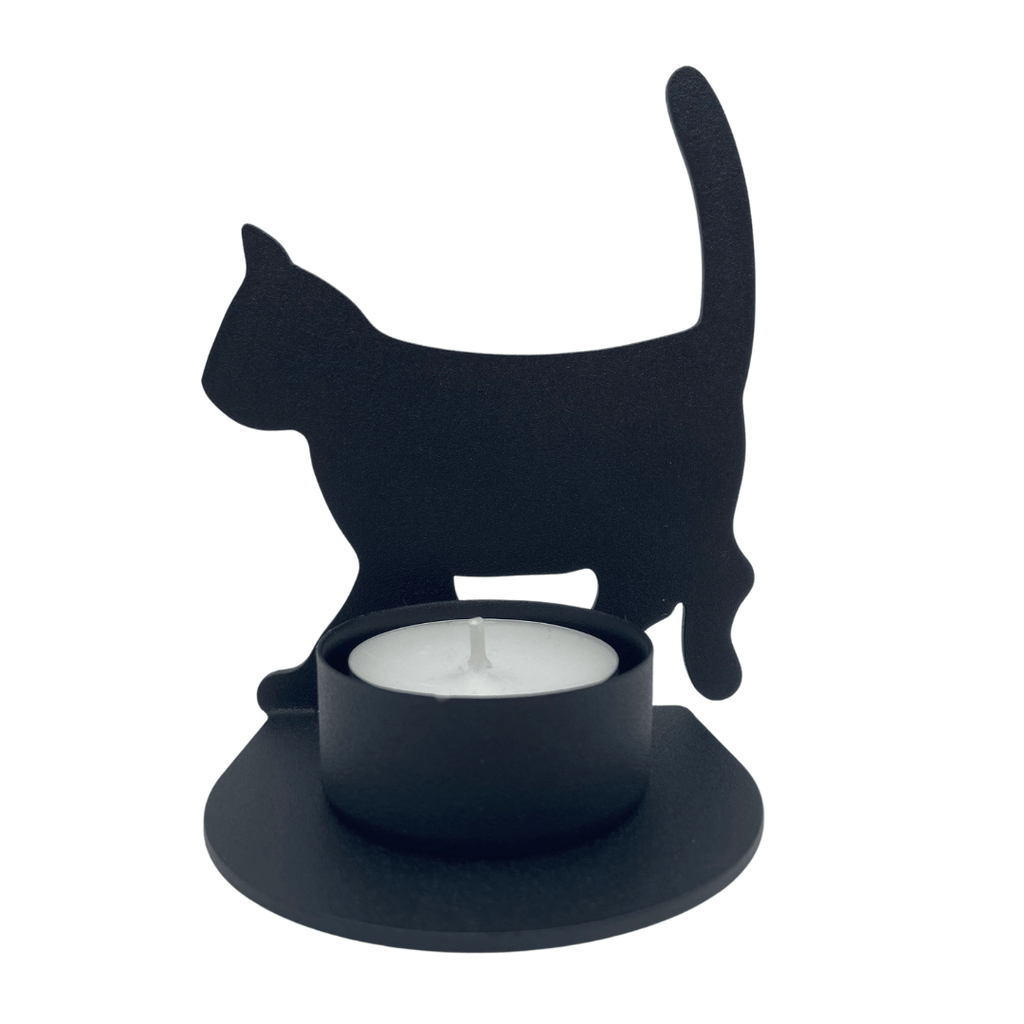 Teelichthalter Katze aus Eisen, Schweden