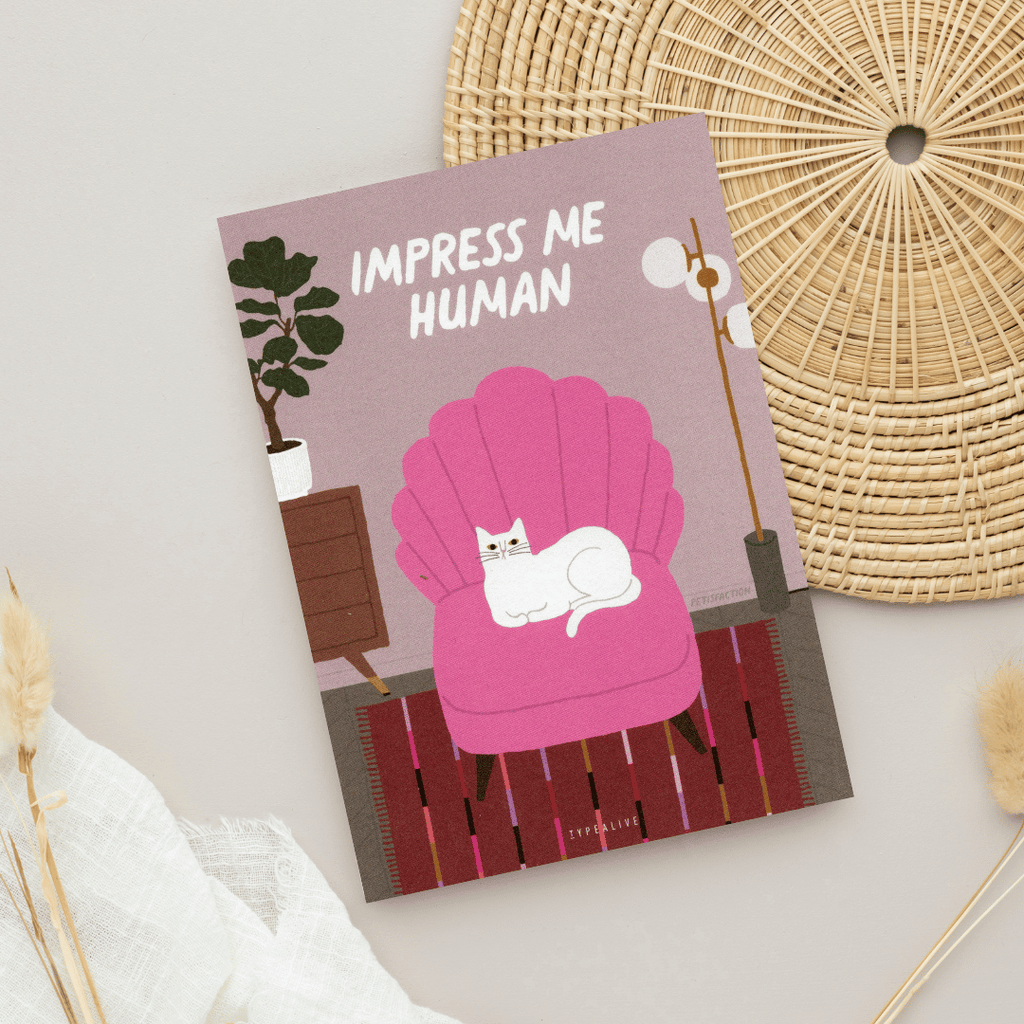 Postkarte "Impress Me Human"