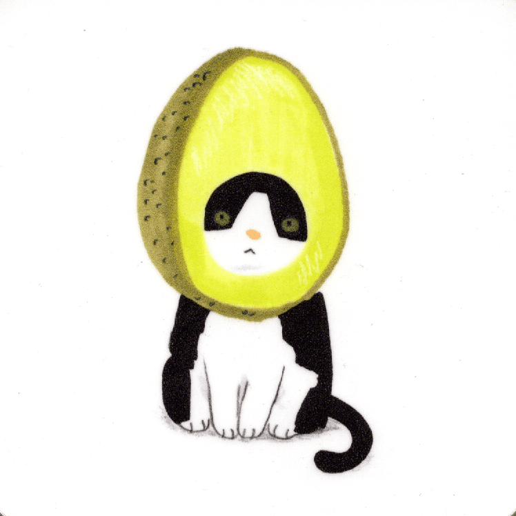 Untersetzer Avocado-Katze