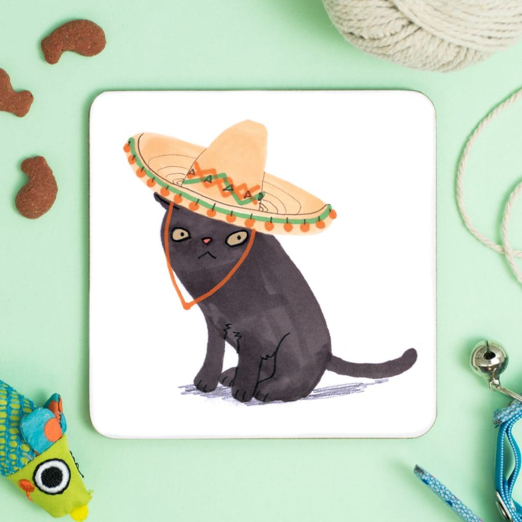 Untersetzer "Sombrero-Katze"