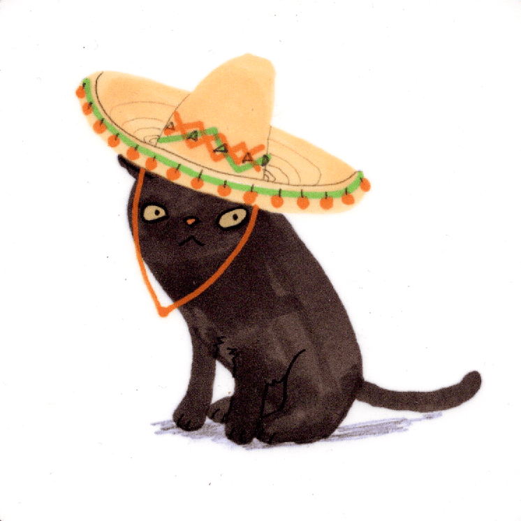 Untersetzer Sombrero-Katze