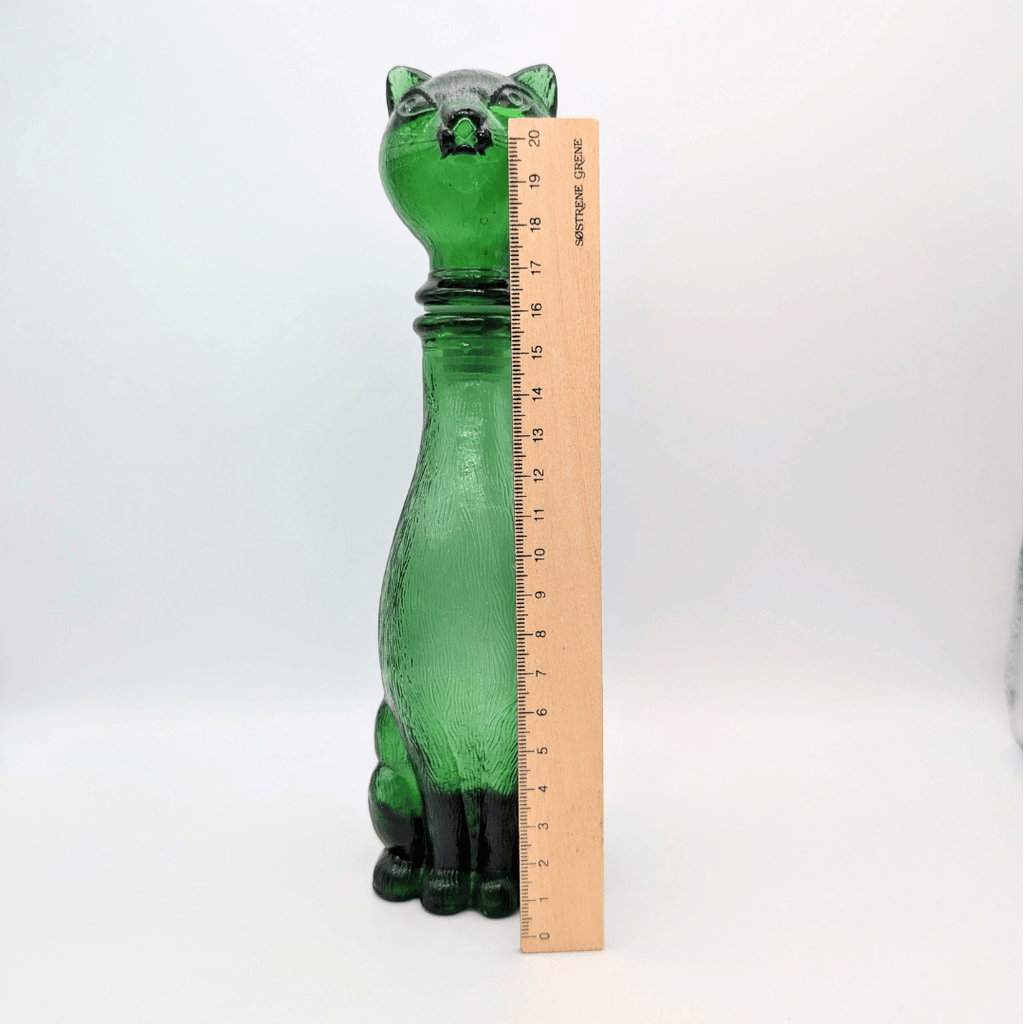 Vintage Empoli Glasflasche Katze, Dekanter grün
