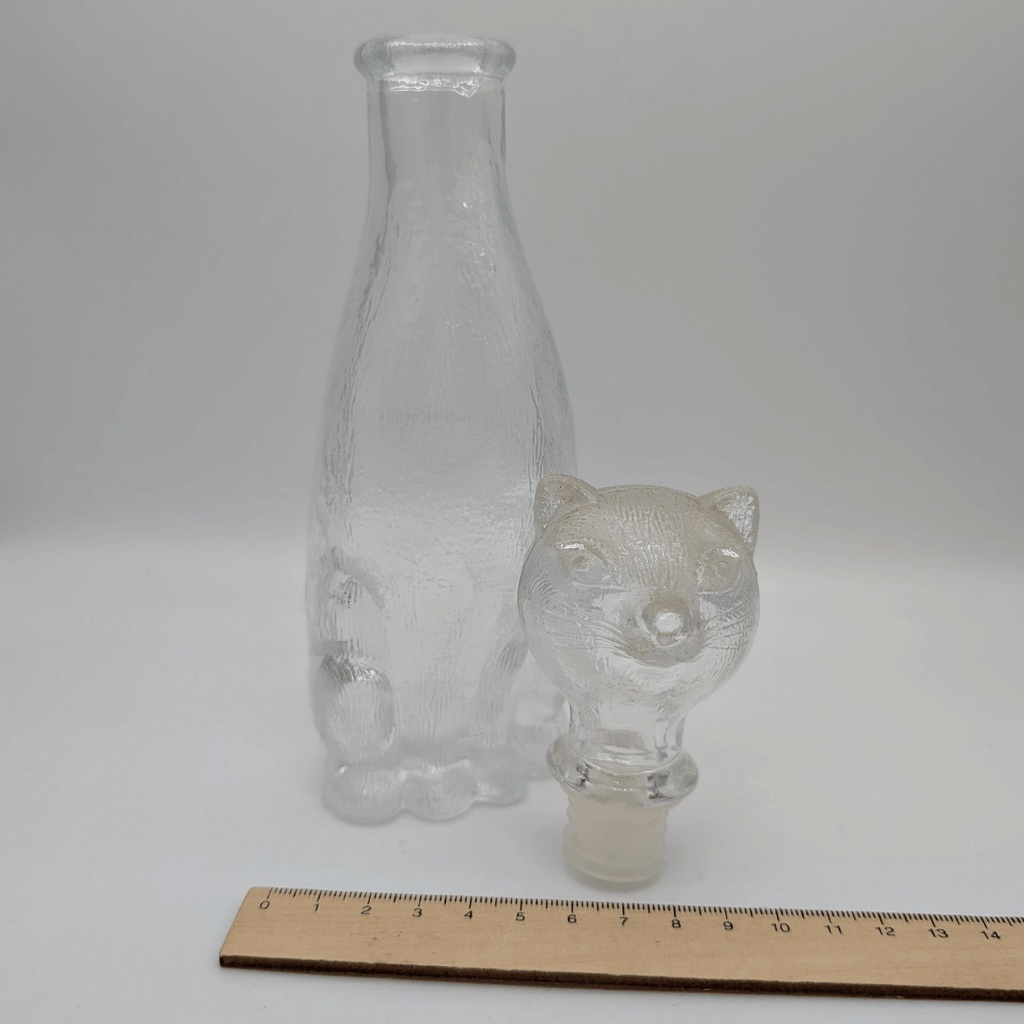 Vintage Empoli Glasflasche Katze, Dekanter transparent