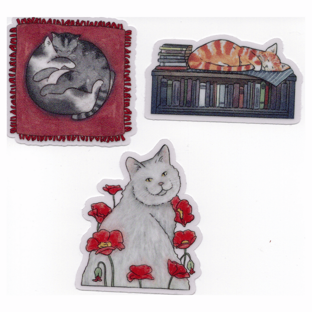 Vinyl-Sticker mit Katzenmotiven, 3 Varianten