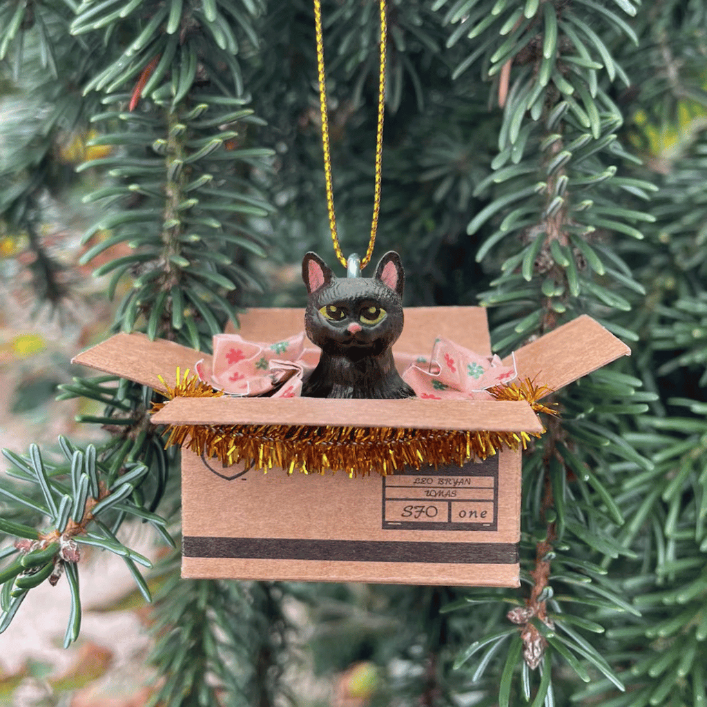 Weihnachtsbaum-Anhänger "Cat in a Box", 6 Varianten