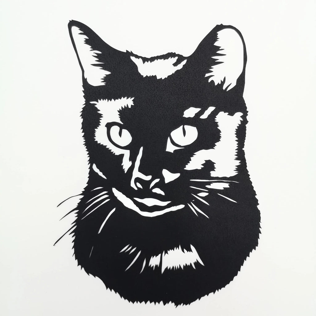 Dekorativer Scherenschnitt "Schwarze Katze" Sir Mittens