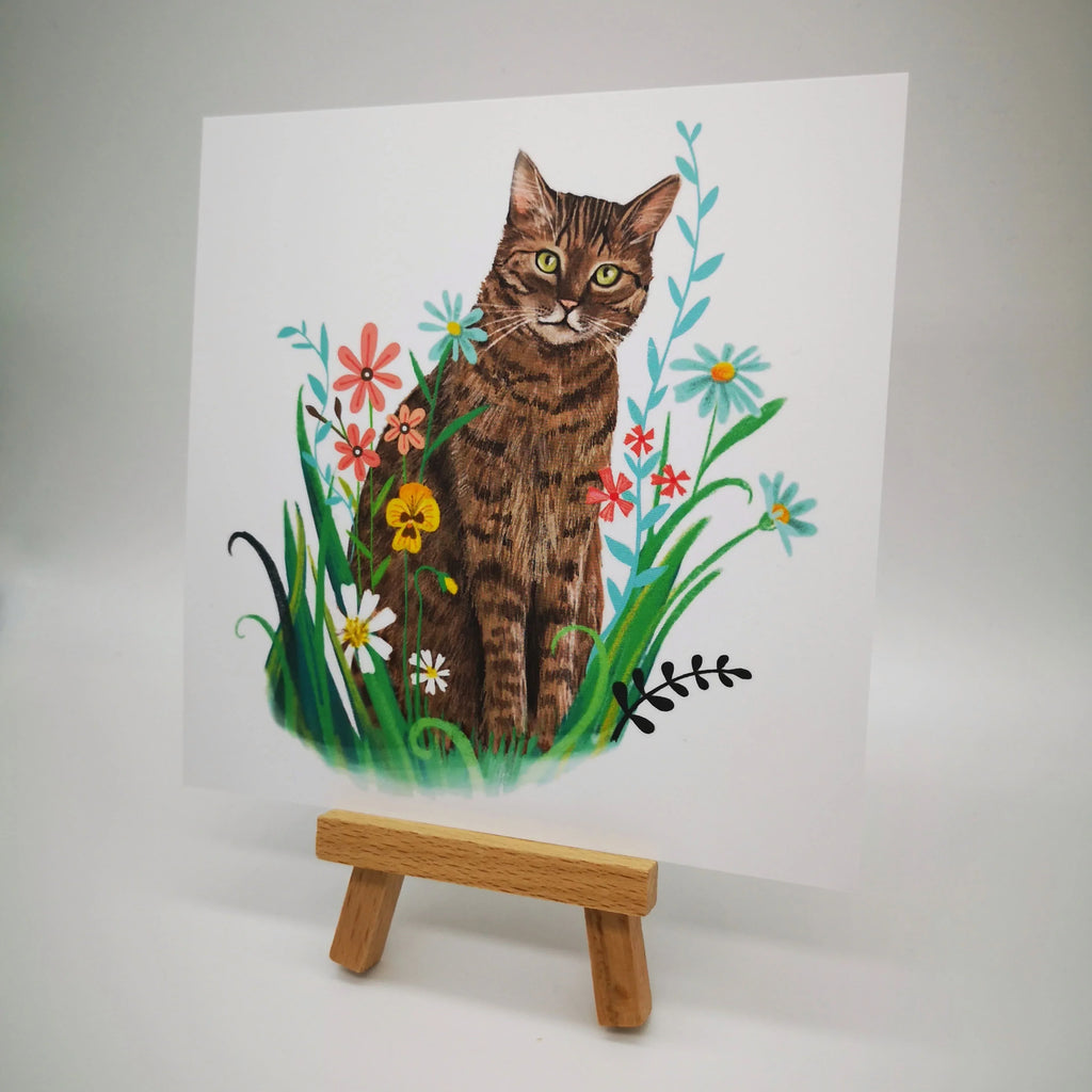 Farbenfrohe Katzen-Postkarte "Bella", 13,5 x 13,5 cm Sir Mittens