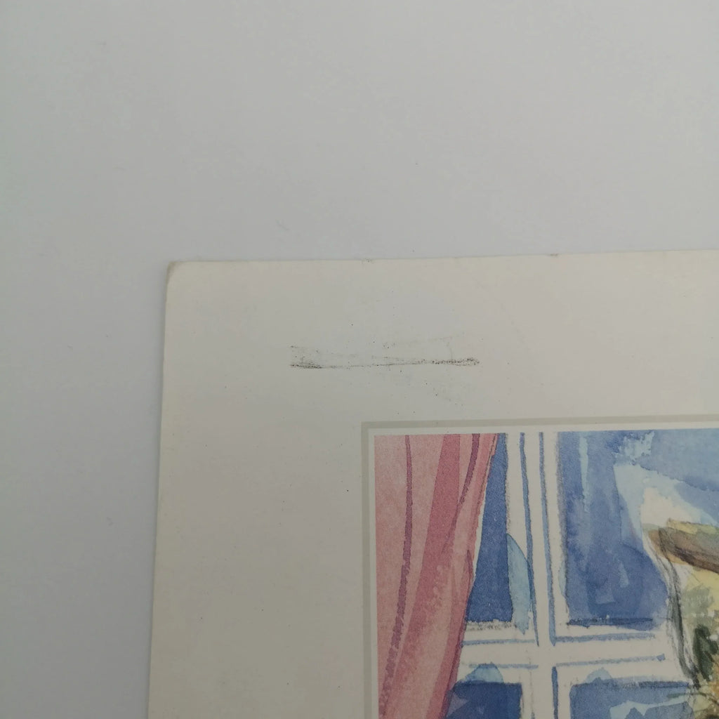 Farbenfroher Kunstdruck "Tabby on a Windowsill" von Linda Fay Powell Sir Mittens