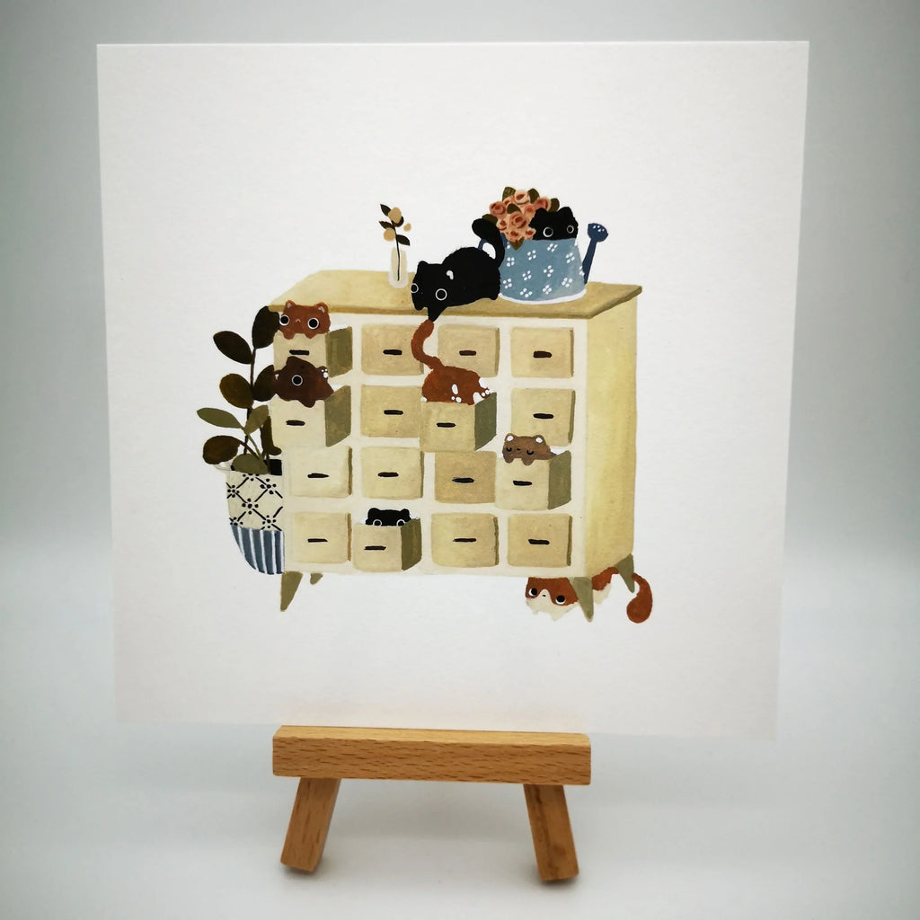 Fine Art Giclée-Kunstdruck "The Cat's Dresser", signiert Sir Mittens