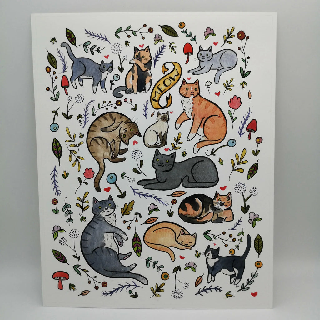 Giclée-Print "Cats and Plants" Sir Mittens