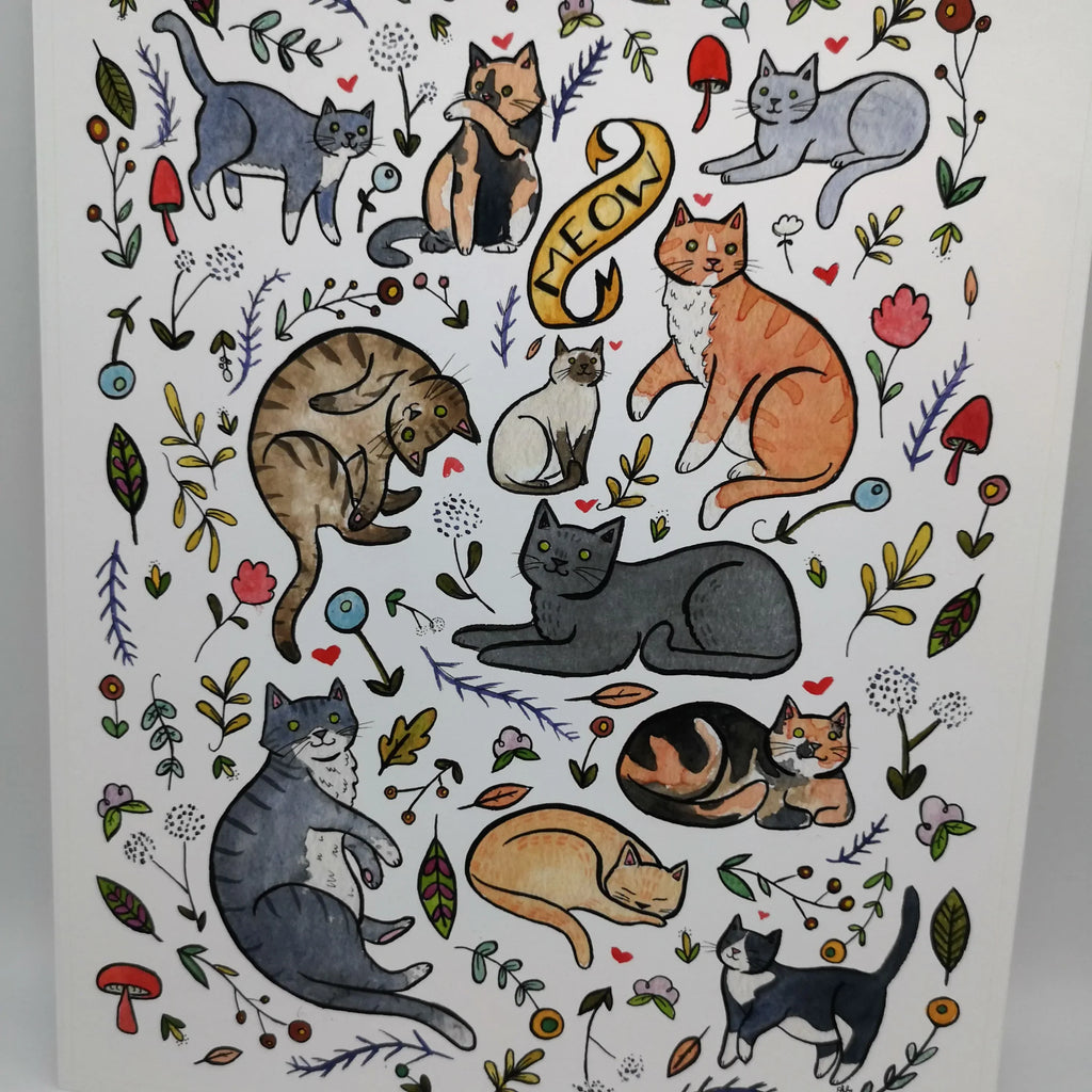 Giclée-Print "Cats and Plants" Sir Mittens