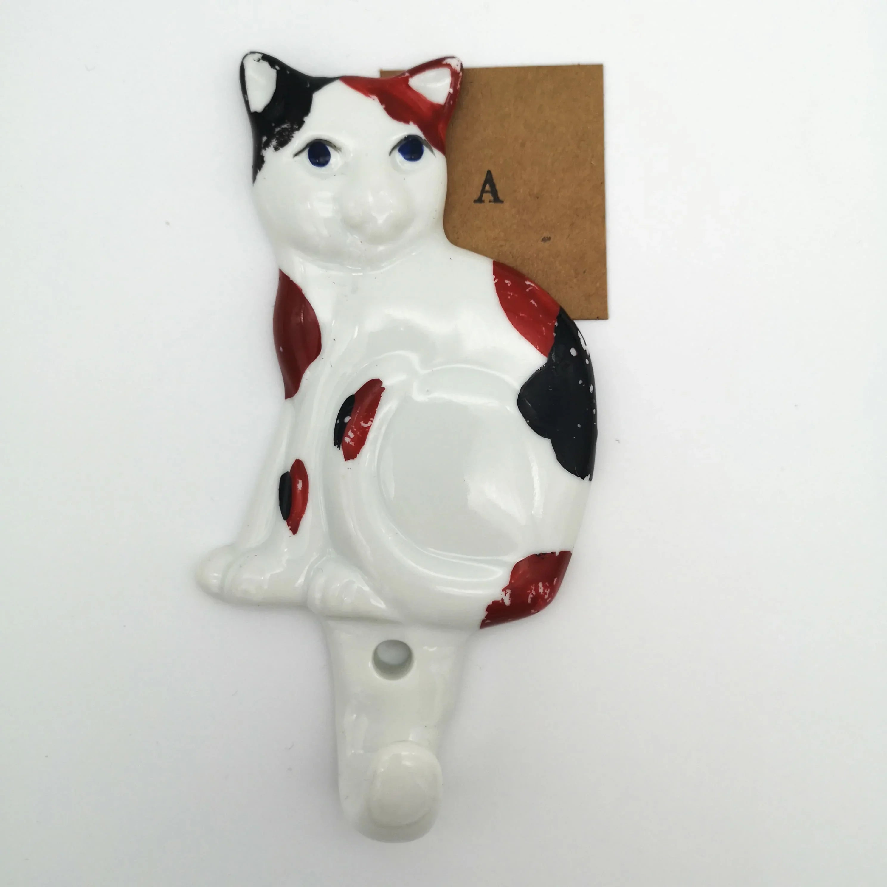 Porcelain lucky cat wall hook, variants