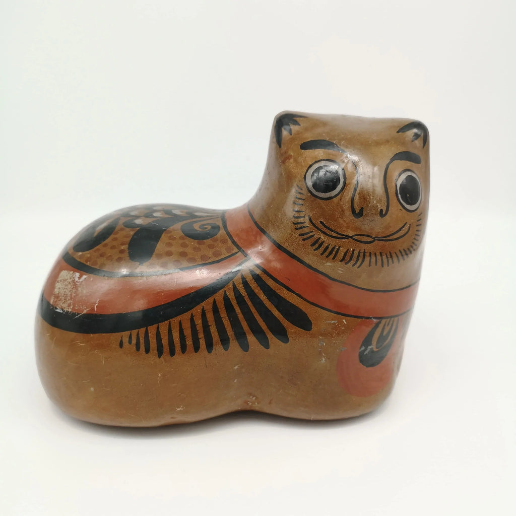 Große mexikanische Tonala-Katze aus Keramik, braun Sir Mittens