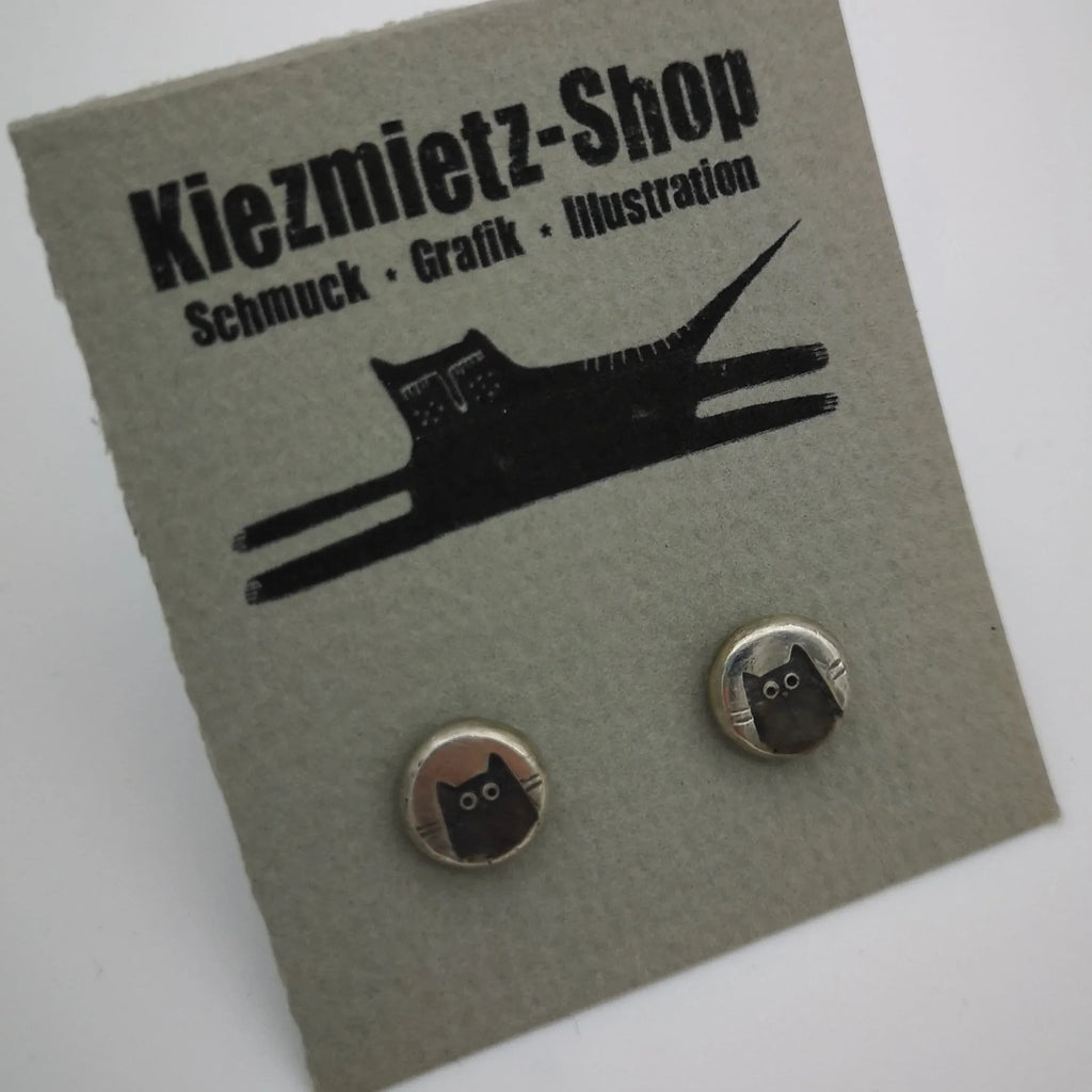Handgefertigte Katzen-Ohrstecker aus 925er Sterlingsilber, 2 Motive Sir Mittens