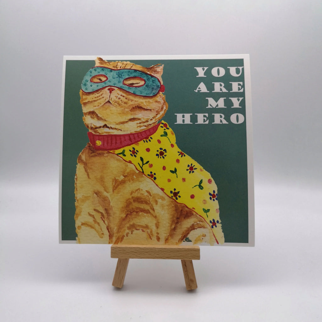 Katzen-Postkarte "Supercat", 14,6 x 14,6 cm Sir Mittens