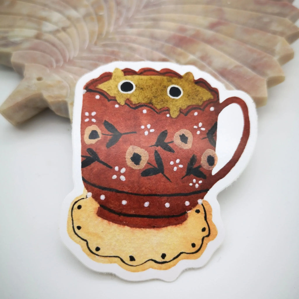 Katzen-Sticker "Tea Cup Cats", Vinyl Sir Mittens